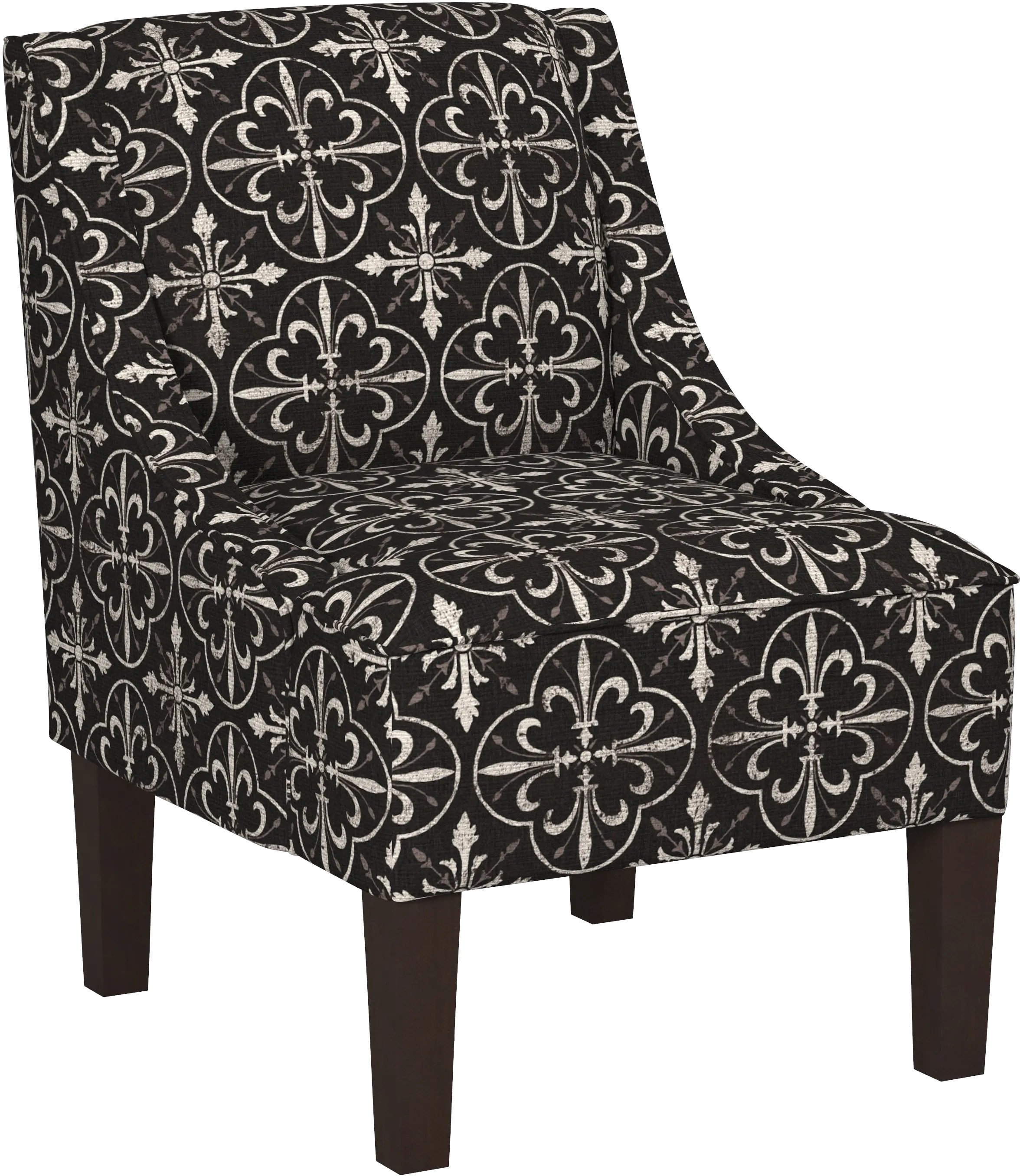 72-1PRSTLBLCOGA Parker Black Tile Swoop Arm Accent Chair - Skyline Furniture-1