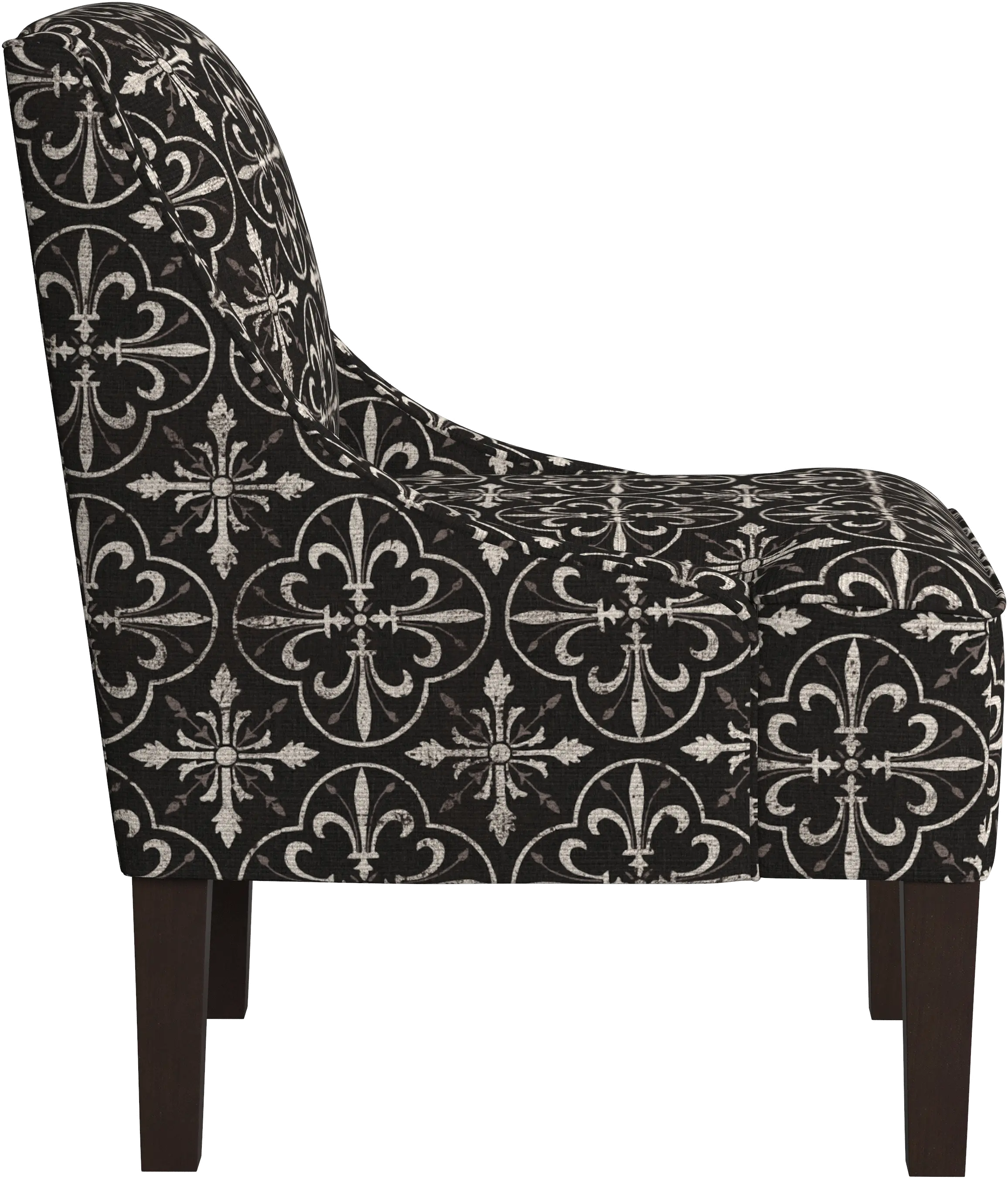 72-1PRSTLBLCOGA Parker Black Tile Swoop Arm Accent Chair - Skyline Furniture-4