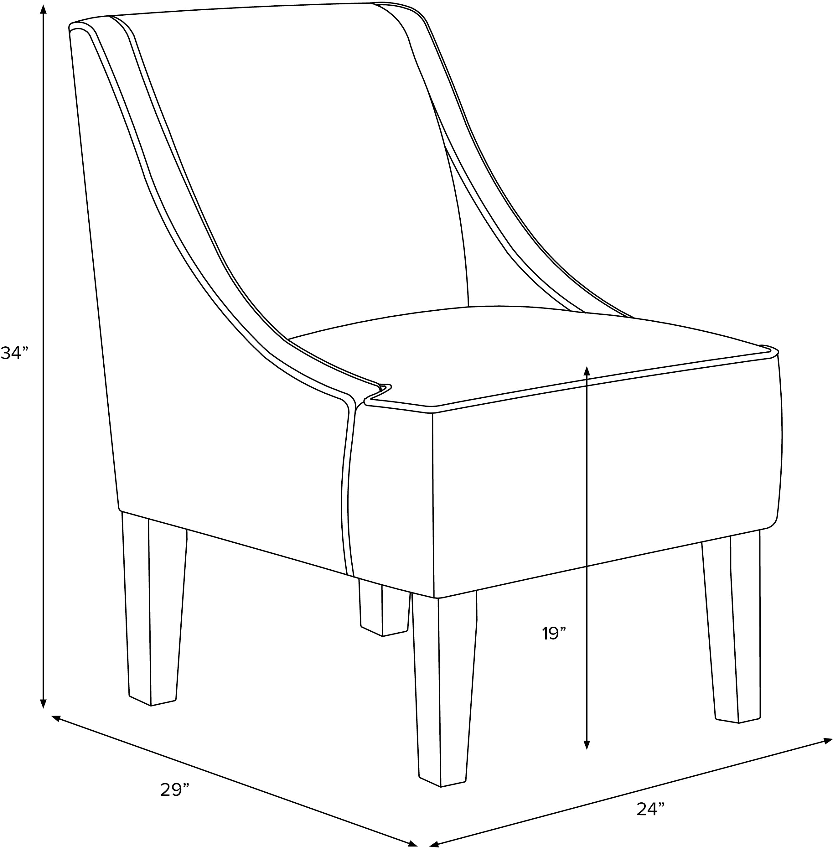 72-1PRSTLBLCOGA Parker Black Tile Swoop Arm Accent Chair - Skyline Furniture-7