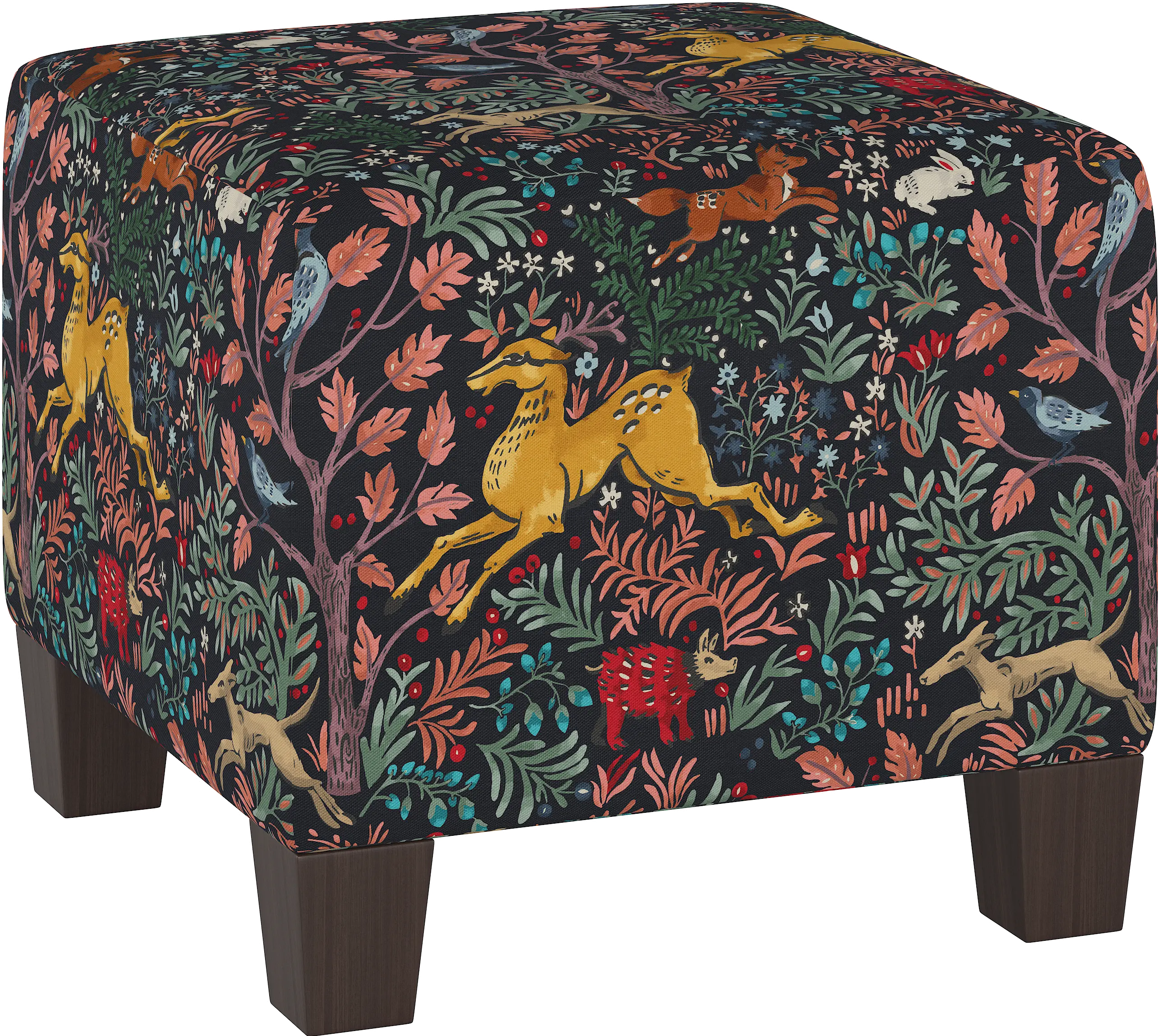 57-2FRLNVOGA Blaire Navy Frolic Square Ottoman-1