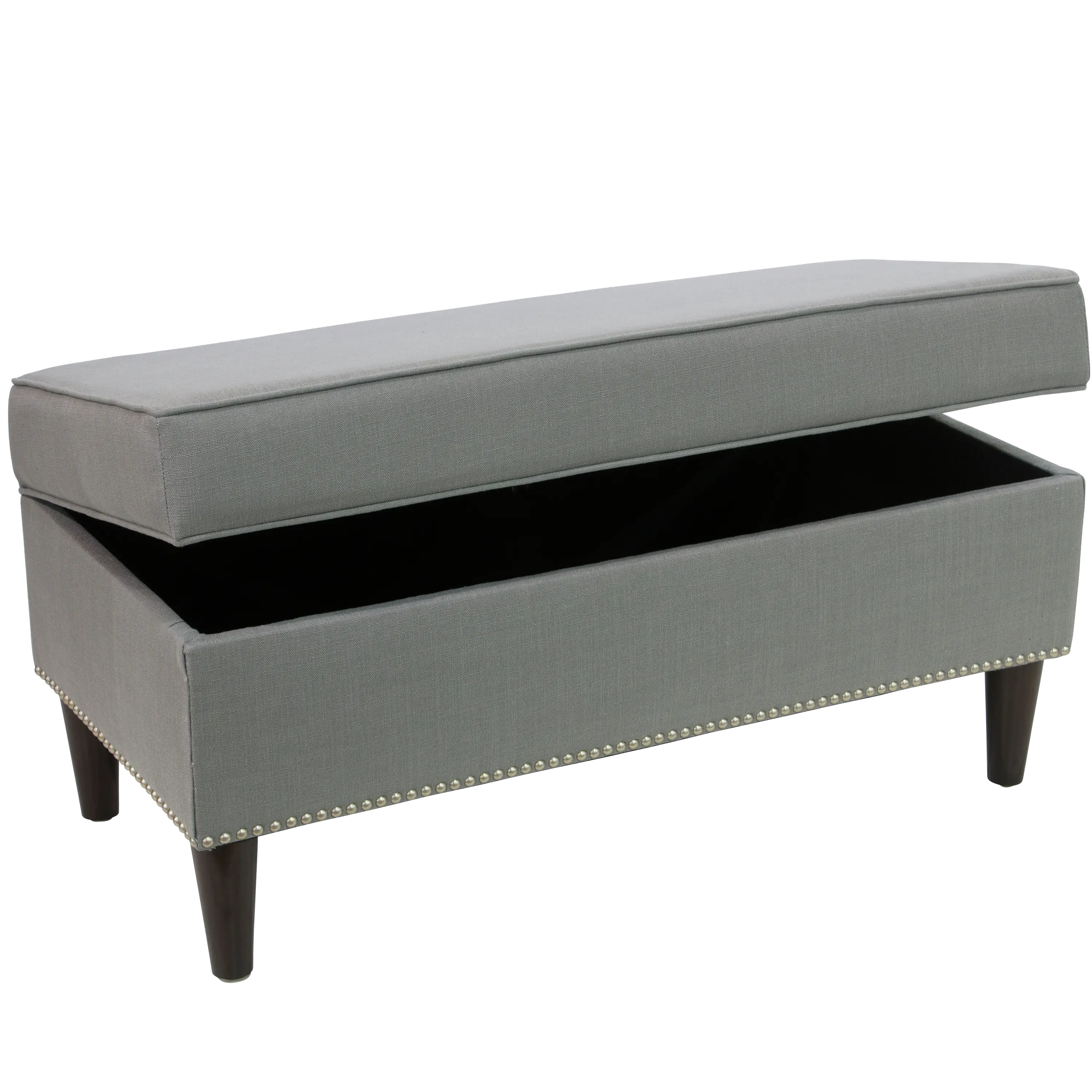 948NB-PWLNNGR Cara Gray Nail Button Storage Bench-1