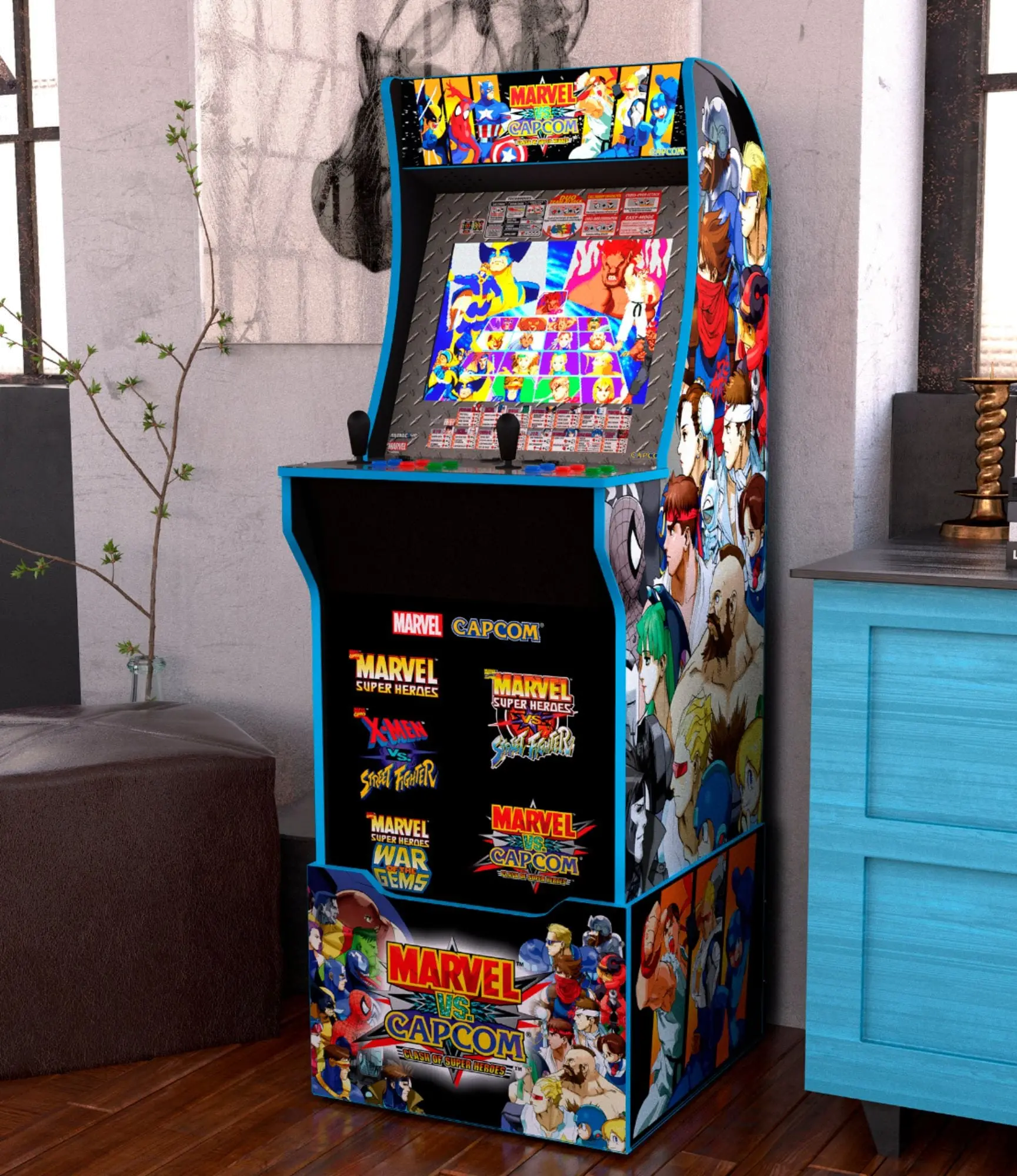 ARCADE1UP/MARVELVSCP Arcade1Up Marvel vs Capcom Arcade with Riser and Stool-5