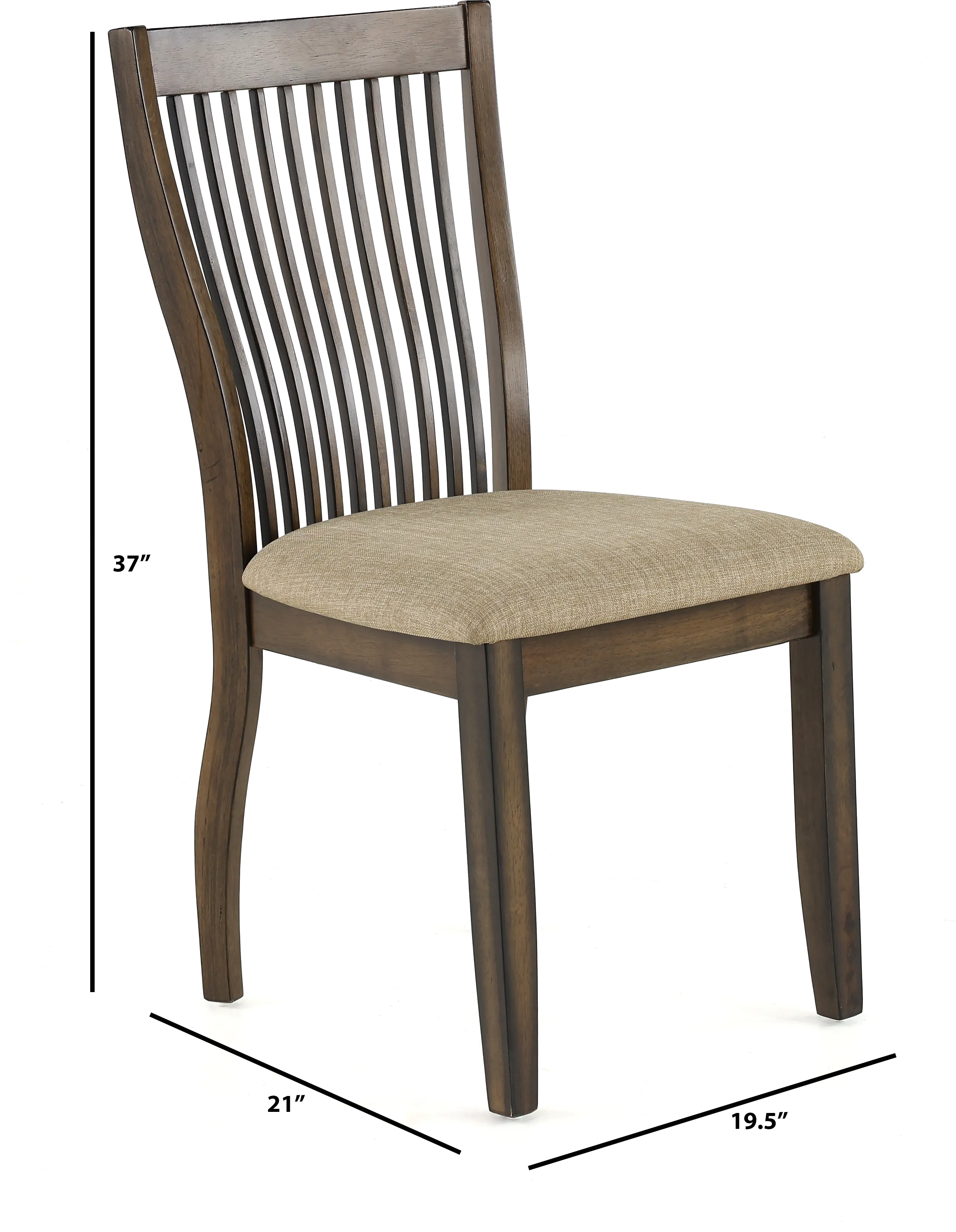 Zoey Brown Slat Back Dining Chair-3
