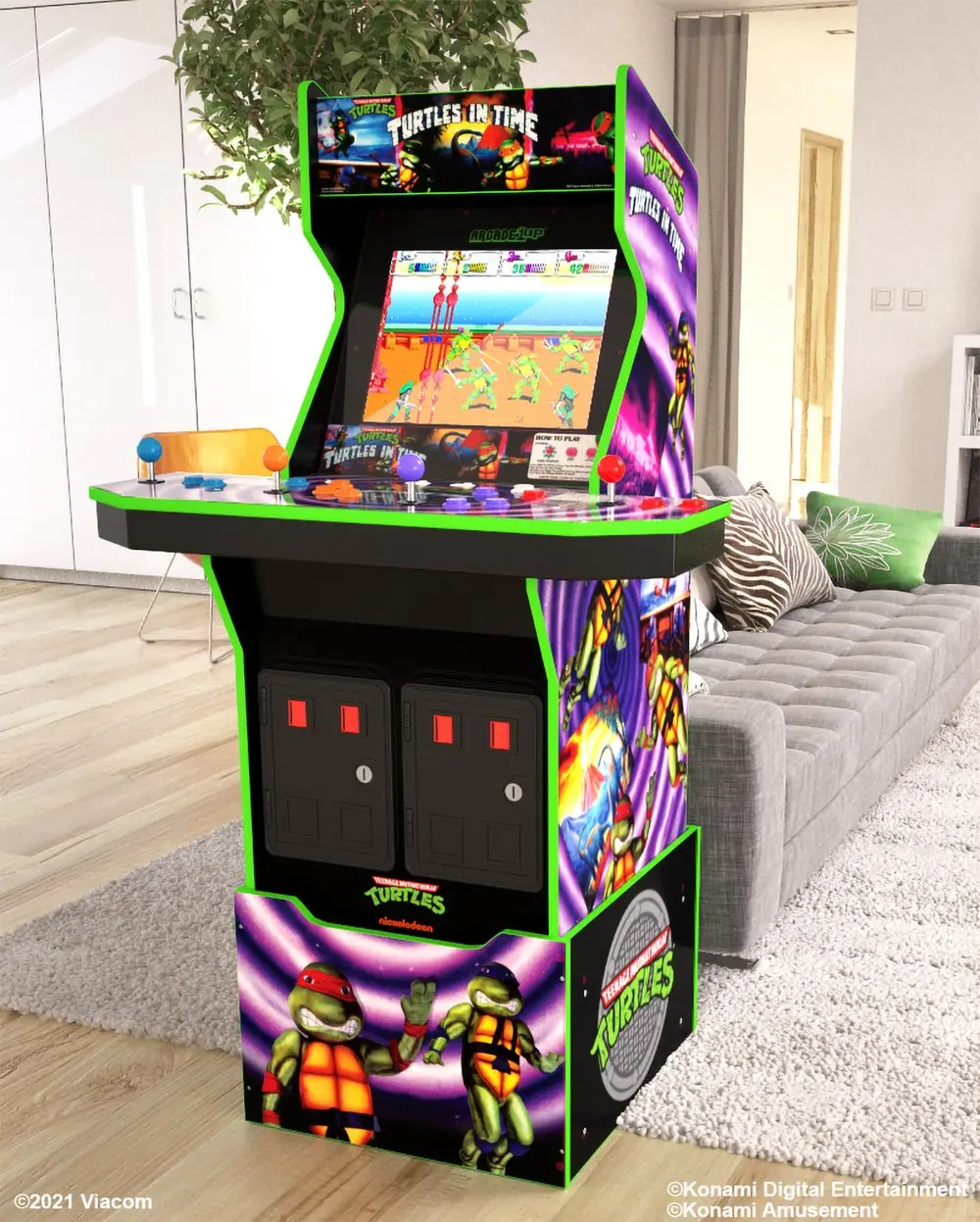 ARCADE1UP/TRTLSNTIME Arcade 1Up Teenage Mutant Ninja Turtles: Turtles in Time Arcade Machine-3