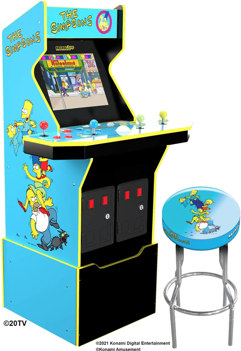 ARCADE1UP/SIMPSONS Arcade 1Up The Simpsons Arcade Machine with Stool-1