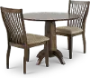 Zoey Mango Wood 3 Piece Dining Room Set with Slat Back Chairs