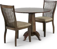 Zoey Mango Wood 3 Piece Dining Room Set with Slat Back Chairs
