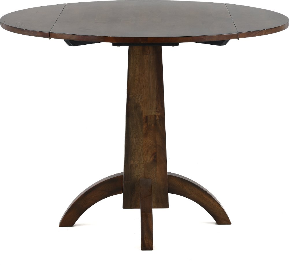 Zoey Natural Brown Round Drop-Leaf Dining Table