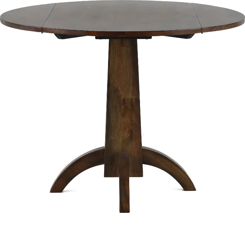 Zoey Natural Brown Round Drop-Leaf Dining Table
