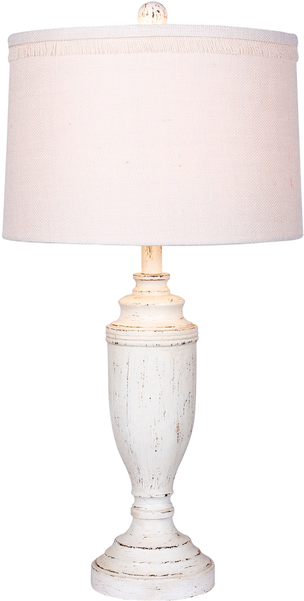 Cottage Antique White Resin Table Lamp
