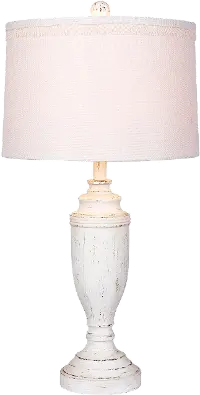 Cottage Antique White Resin Table Lamp