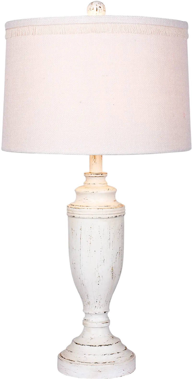 Cottage Antique White Resin Table Lamp