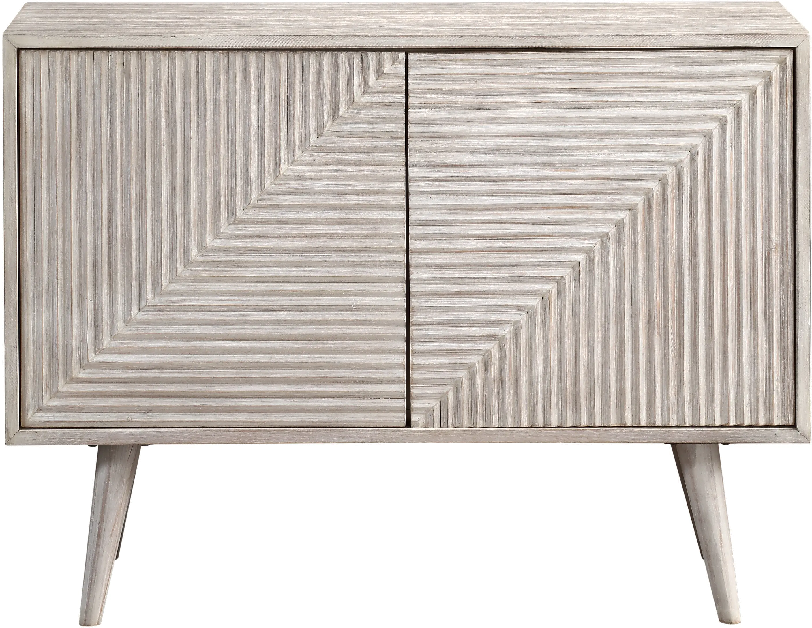 51567/HLBRK-CABINET Mid Century Modern Gray Wash Two Door Accent Cabinet-4