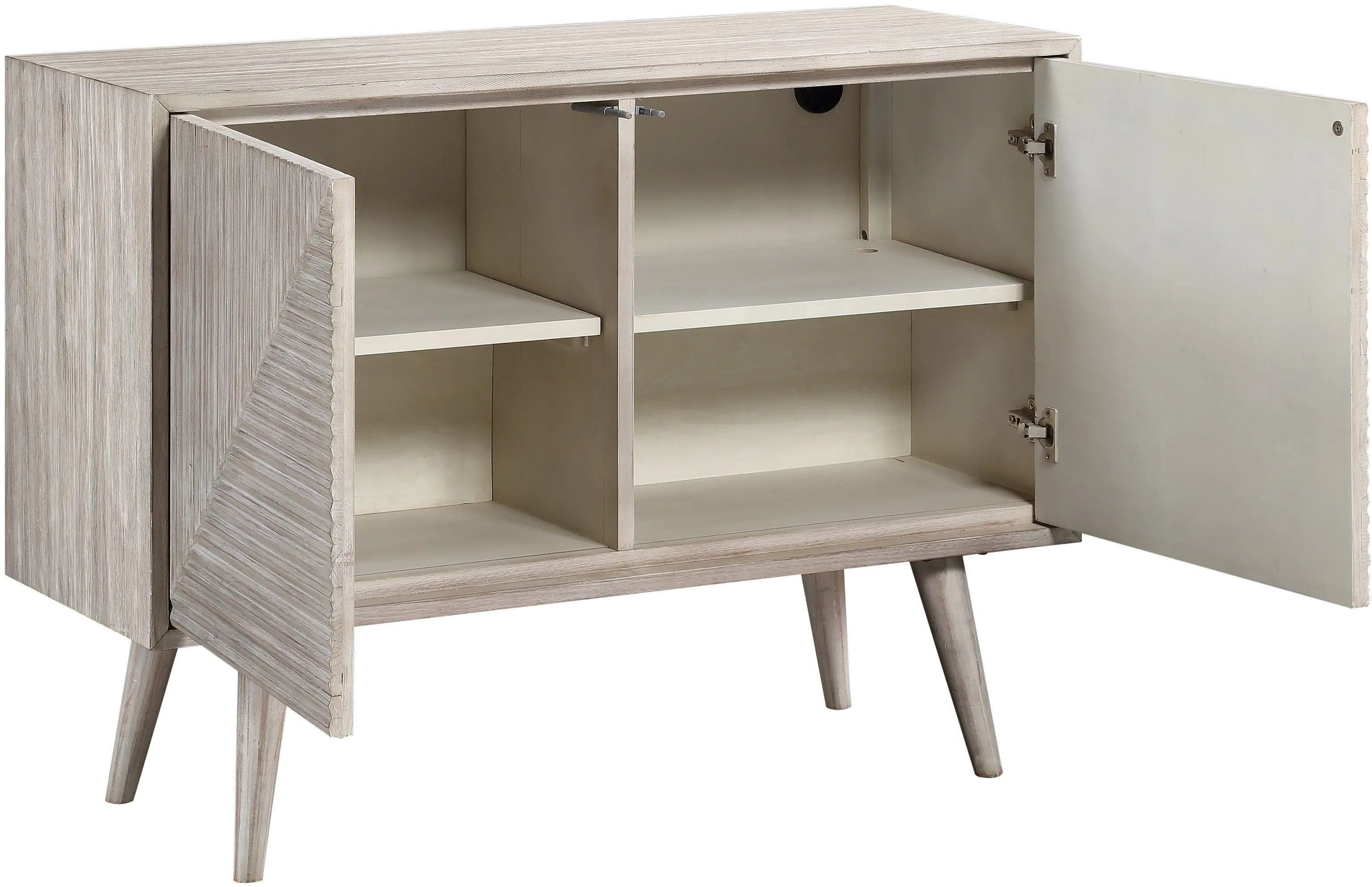 51567/HLBRK-CABINET Mid Century Modern Gray Wash Two Door Accent Cabinet-5