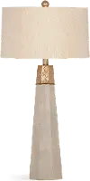 Gold and Cement Table Lamp with Linen Shade - Rowan