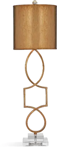 Glam Gold Leaf Metal and Acrylic Table Lamp - Vivian