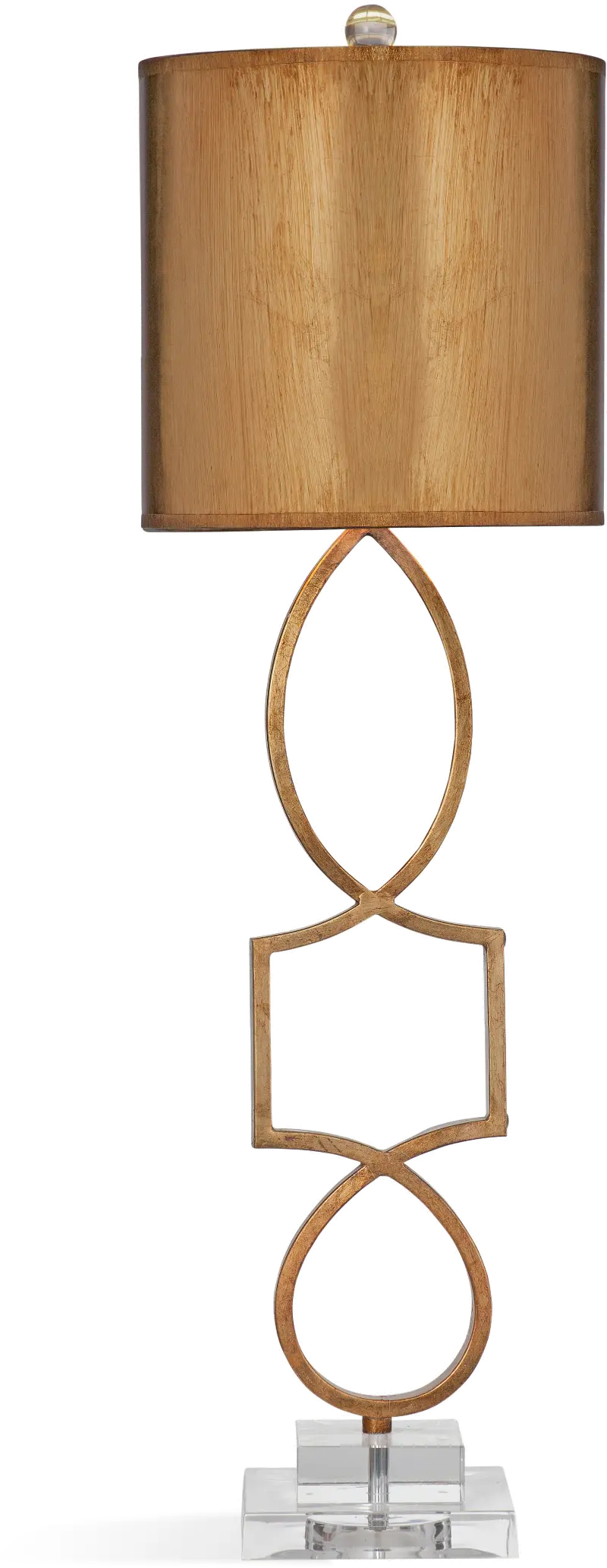 Glam Gold Leaf Metal and Acrylic Table Lamp - Vivian