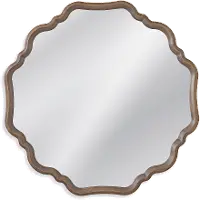 40 Inch Gray Scalloped Frame Wall Mirror