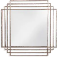 Silver Leaf Metal Open Design Style Wall Mirror