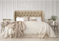 412QLNNSND Jaclyn Tan Sloped Wingback Queen Headboard - Skyline Furniture