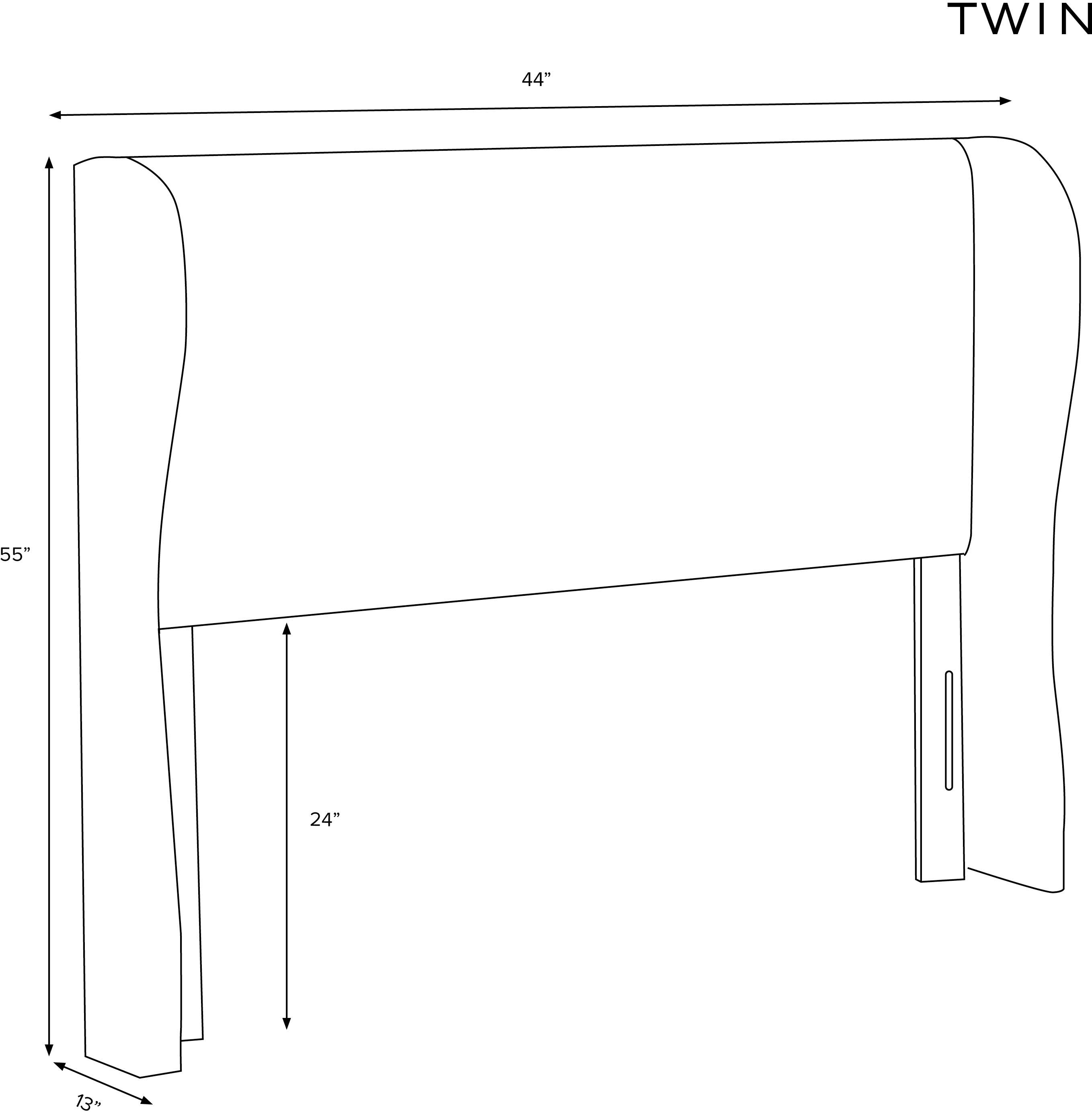 410TLNNSND Jaclyn Tan Sloped Wingback Twin Headboard - Skyline Furniture-8