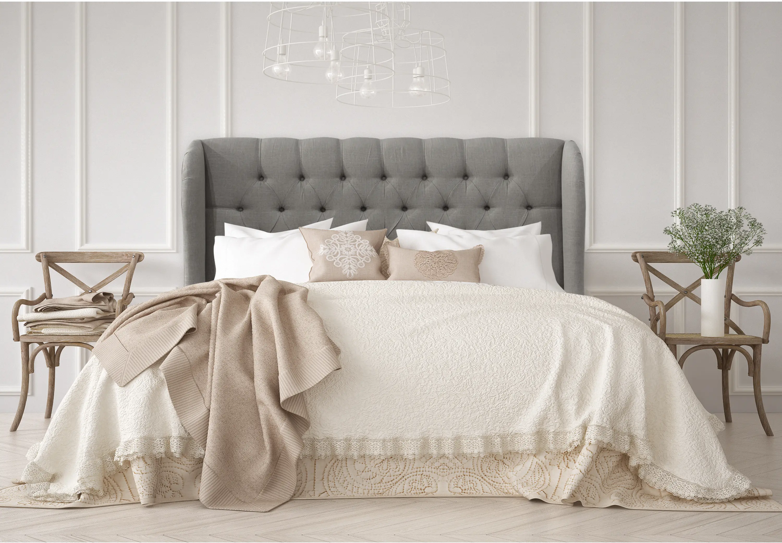 411FLNNGR Jaclyn Gray Sloped Wingback Full Headboard - Skyline Furniture-2