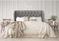411FLNNGR Jaclyn Gray Sloped Wingback Full Headboard - Skyline Furniture