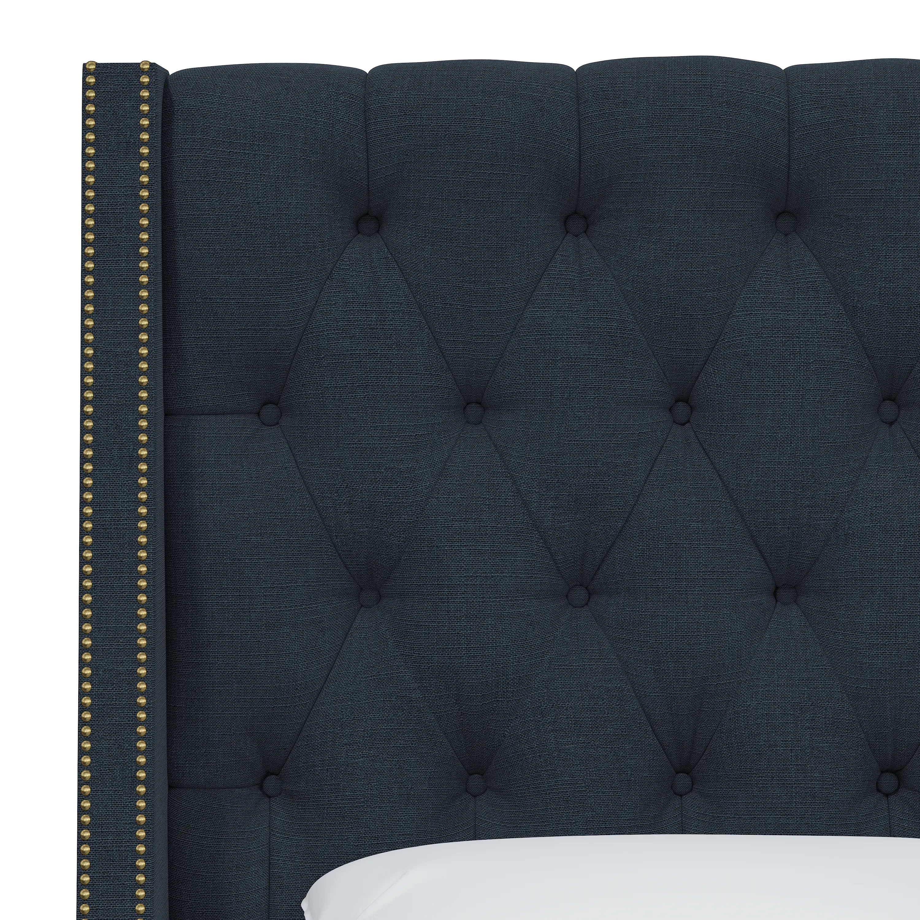 124NB-BRLNNNV Riley Navy Tufted Wingback California King Headboard - Skyline Furniture-5