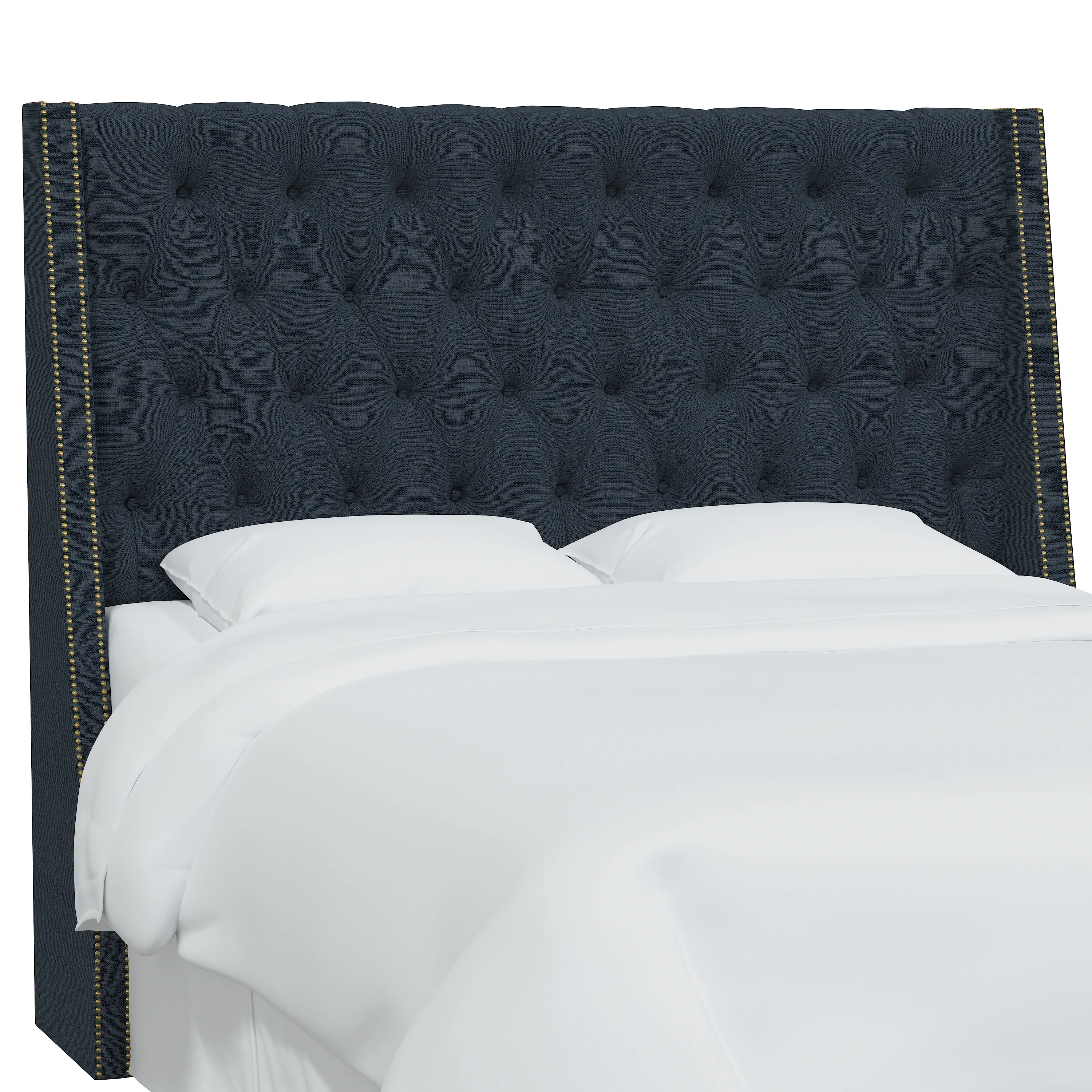 120NB-BRLNNNV Riley Navy Tufted Wingback Twin Headboard - Skyline Furniture-3