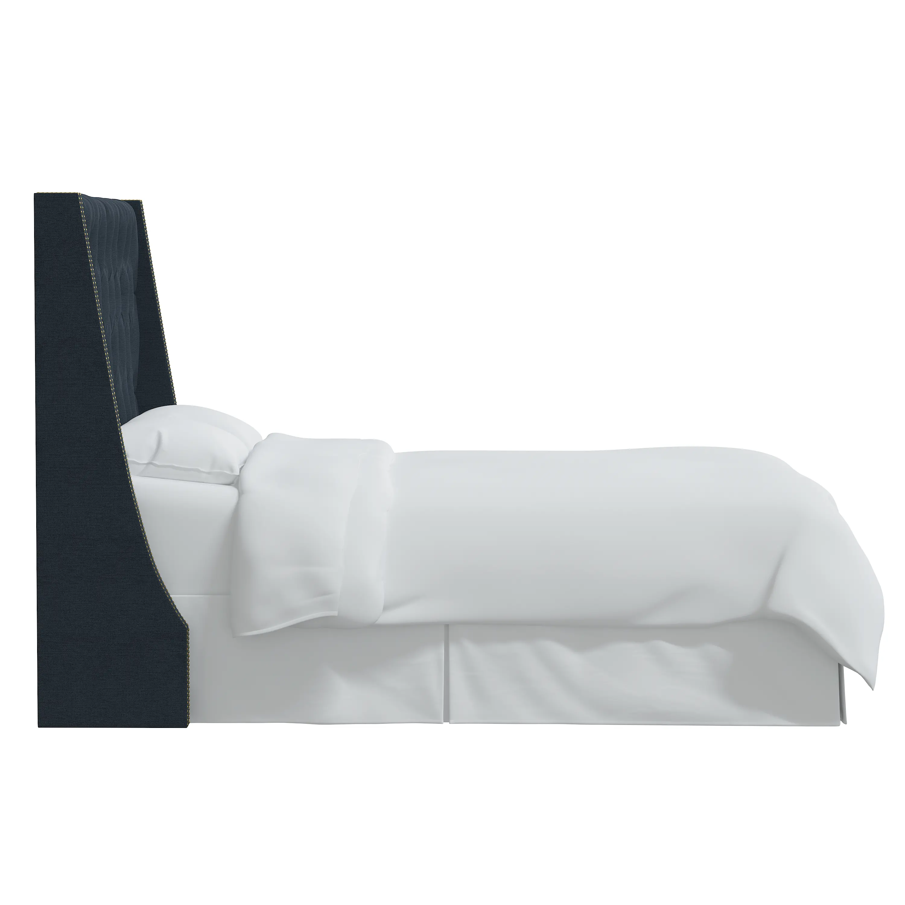 120NB-BRLNNNV Riley Navy Tufted Wingback Twin Headboard - Skyline Furniture-4