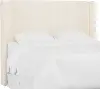 434CZMWHT Tiffany White Curved Wingback California King Headboard - Skyline Furniture