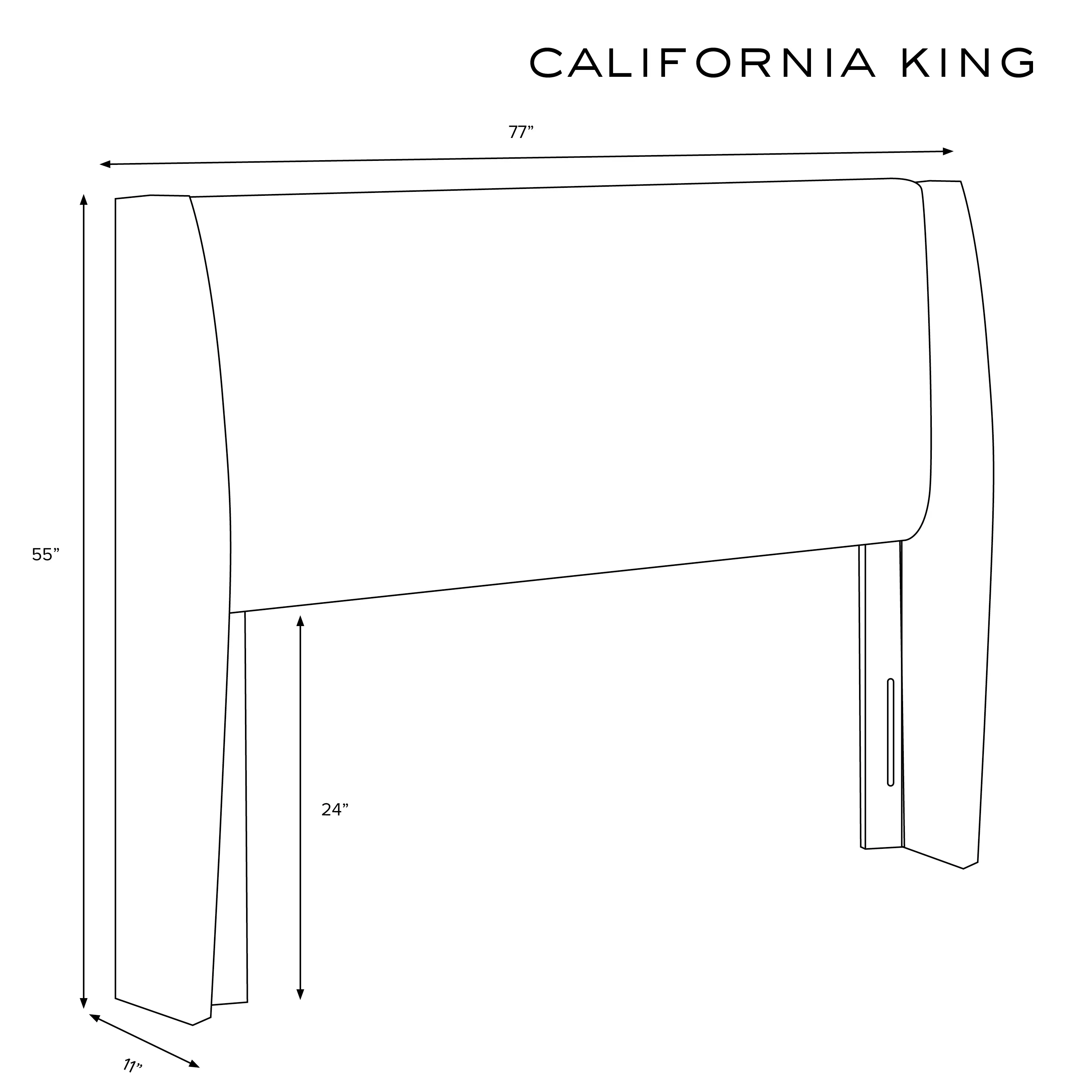 434CZMWHT Tiffany White Curved Wingback California King Headboard - Skyline Furniture-6