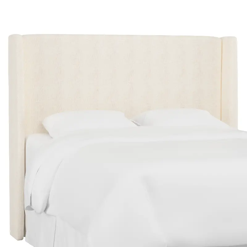 Tiffany White Curved Wingback King Headboard - Skyline Furniture