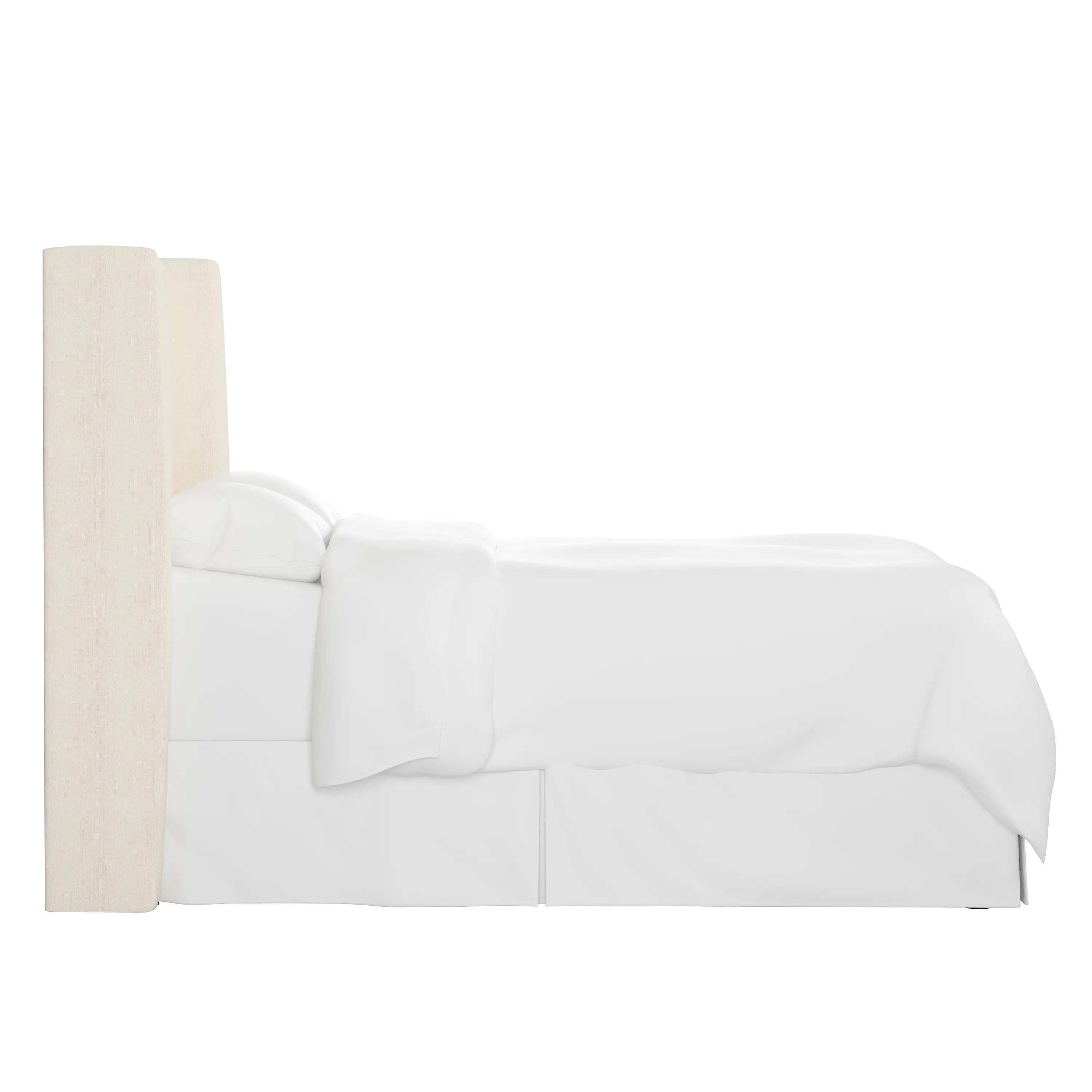 433KZMWHT Tiffany White Curved Wingback King Headboard - Skyline Furniture-3