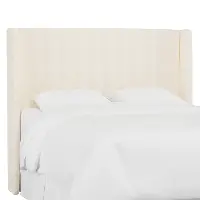 432QZMWHT Tiffany White Curved Wingback Queen Headboard - Skyline Furniture