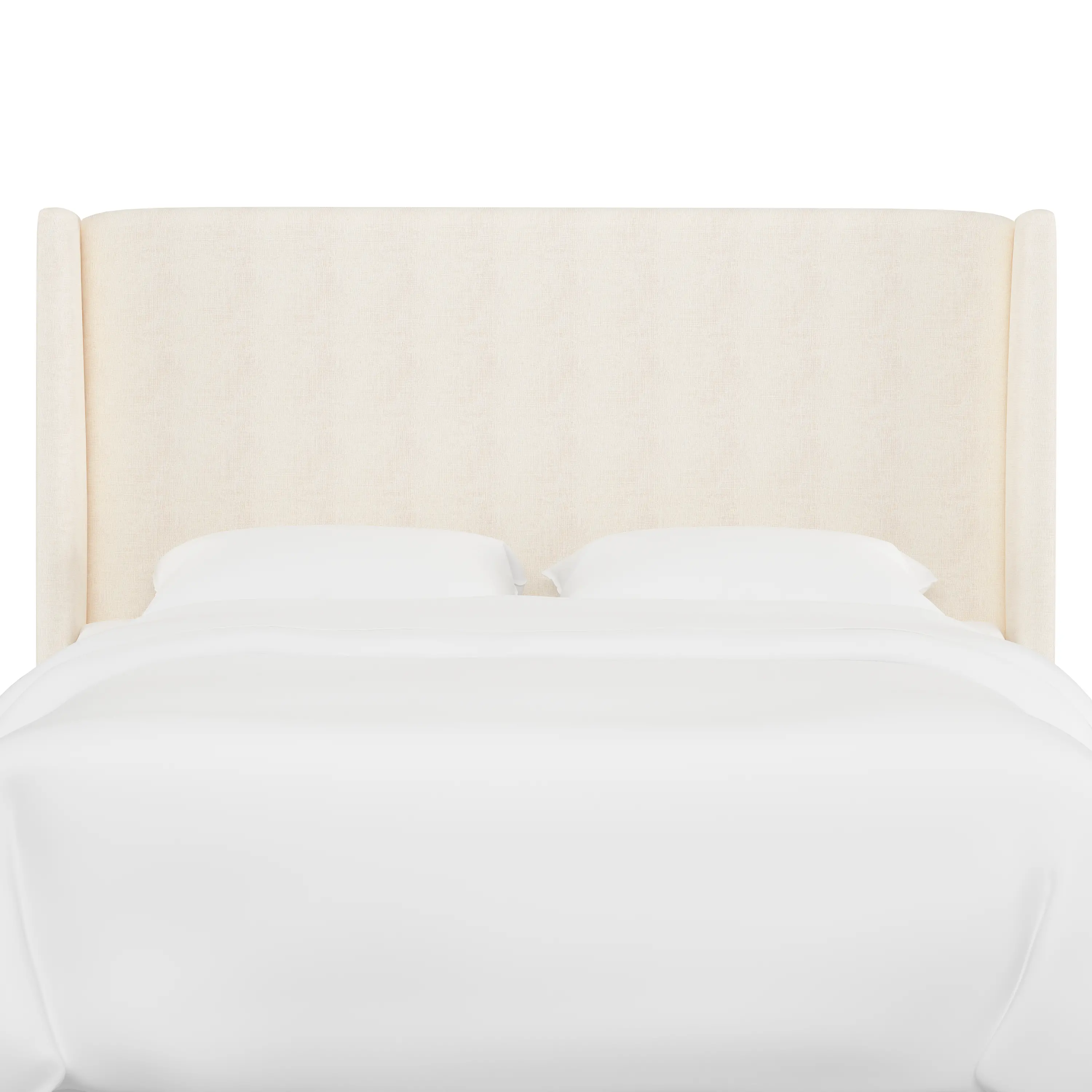 432QZMWHT Tiffany White Curved Wingback Queen Headboard - Skyline Furniture-1