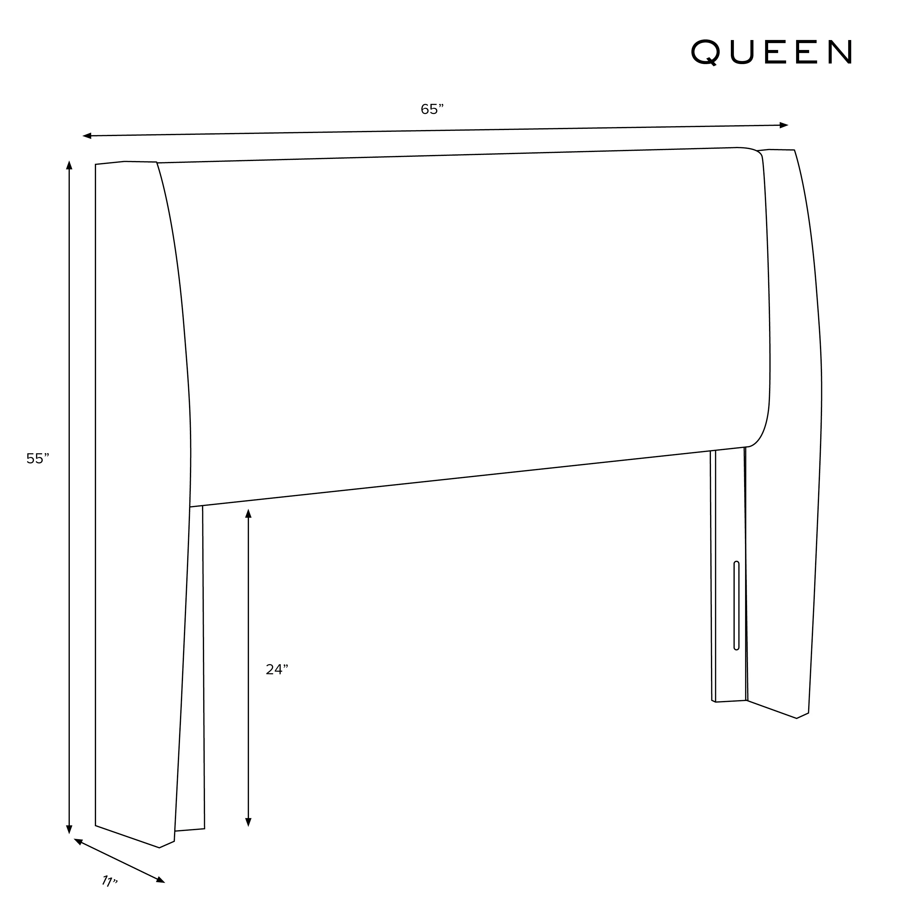 432QZMWHT Tiffany White Curved Wingback Queen Headboard - Skyline Furniture-6