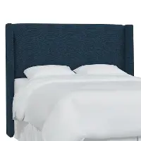434CZMNV Tiffany Navy Curved Wingback California King Headboard - Skyline Furniture