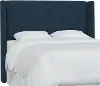 432QZMNV Tiffany Navy Curved Wingback Queen Headboard - Skyline Furniture