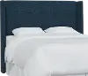 432QZMNV Tiffany Navy Curved Wingback Queen Headboard - Skyline Furniture