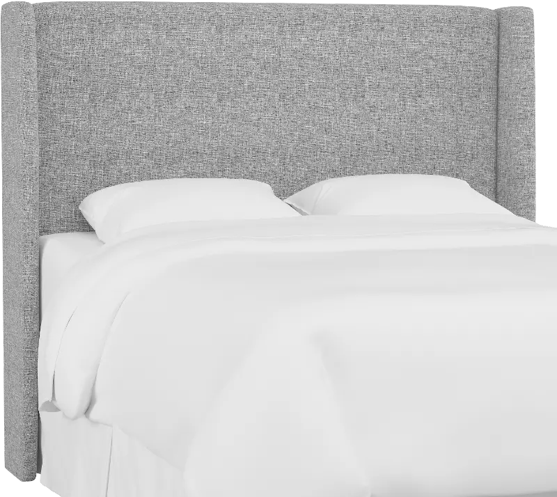 Tiffany Gray Curved Wingback King Headboard - Skyline Furniture