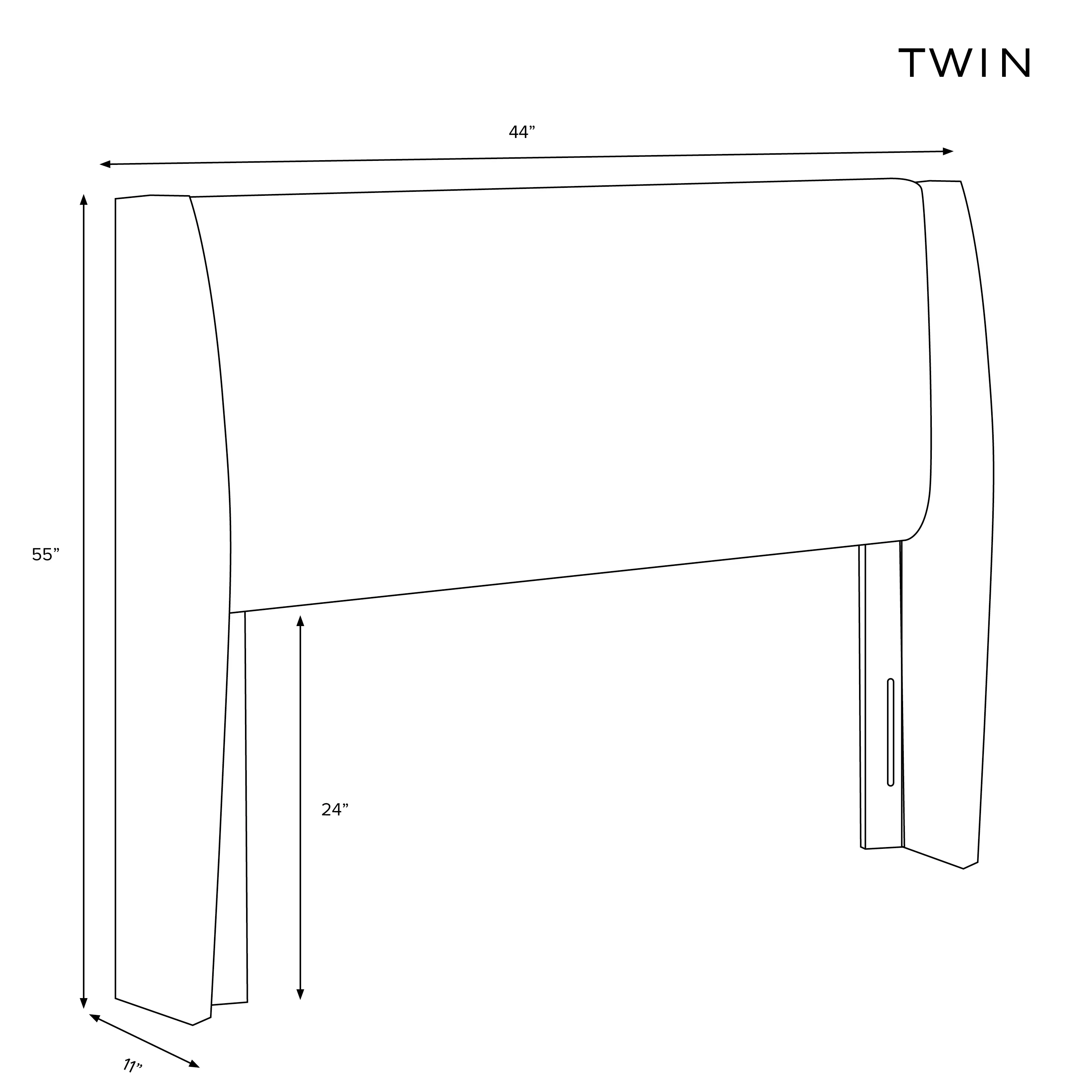 430TZMPMC Tiffany Gray Curved Wingback Twin Headboard - Skyline Furniture-6