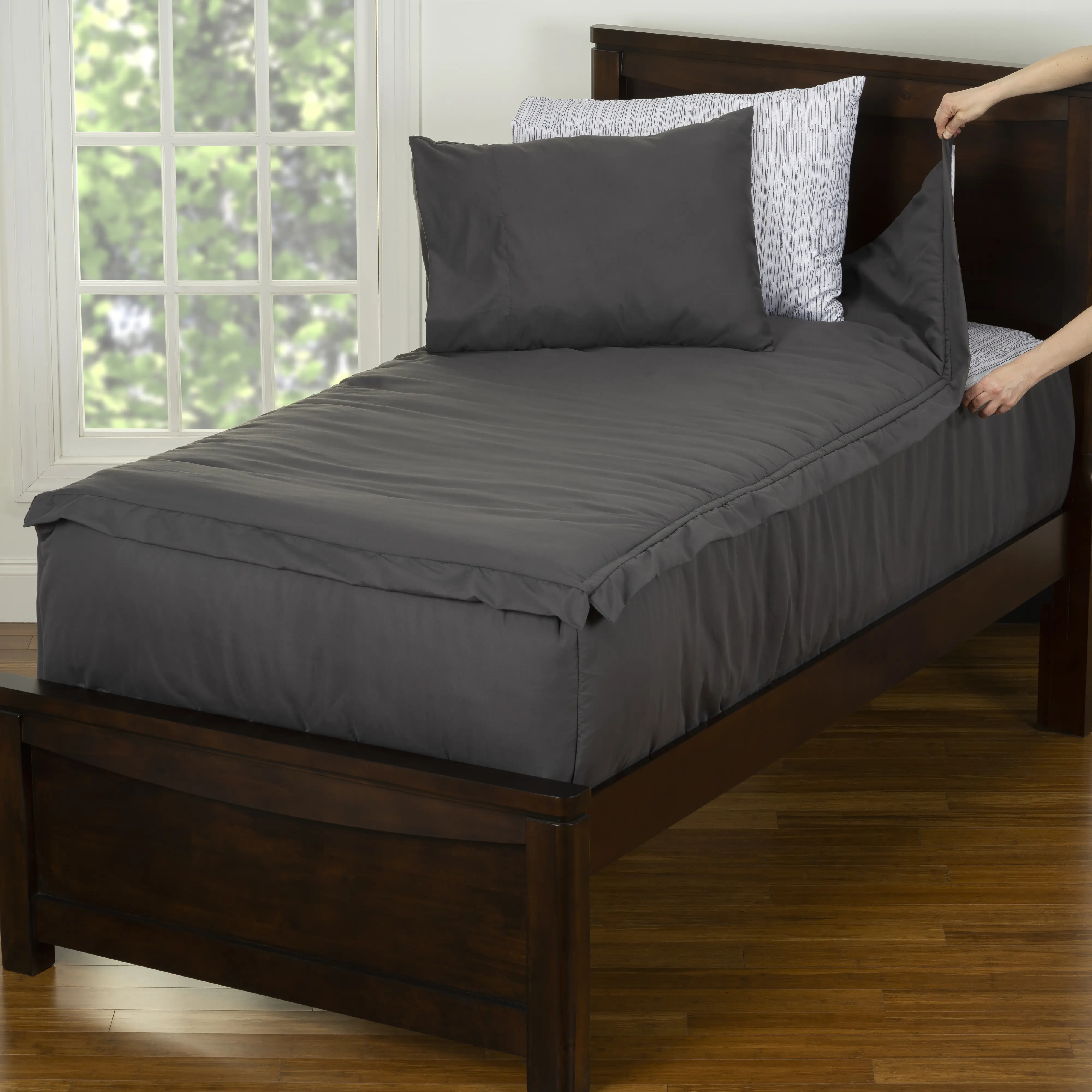 Gray and Cream Twin 3 Piece Trail Blazer Bunkie Deluxe Bedding-21
