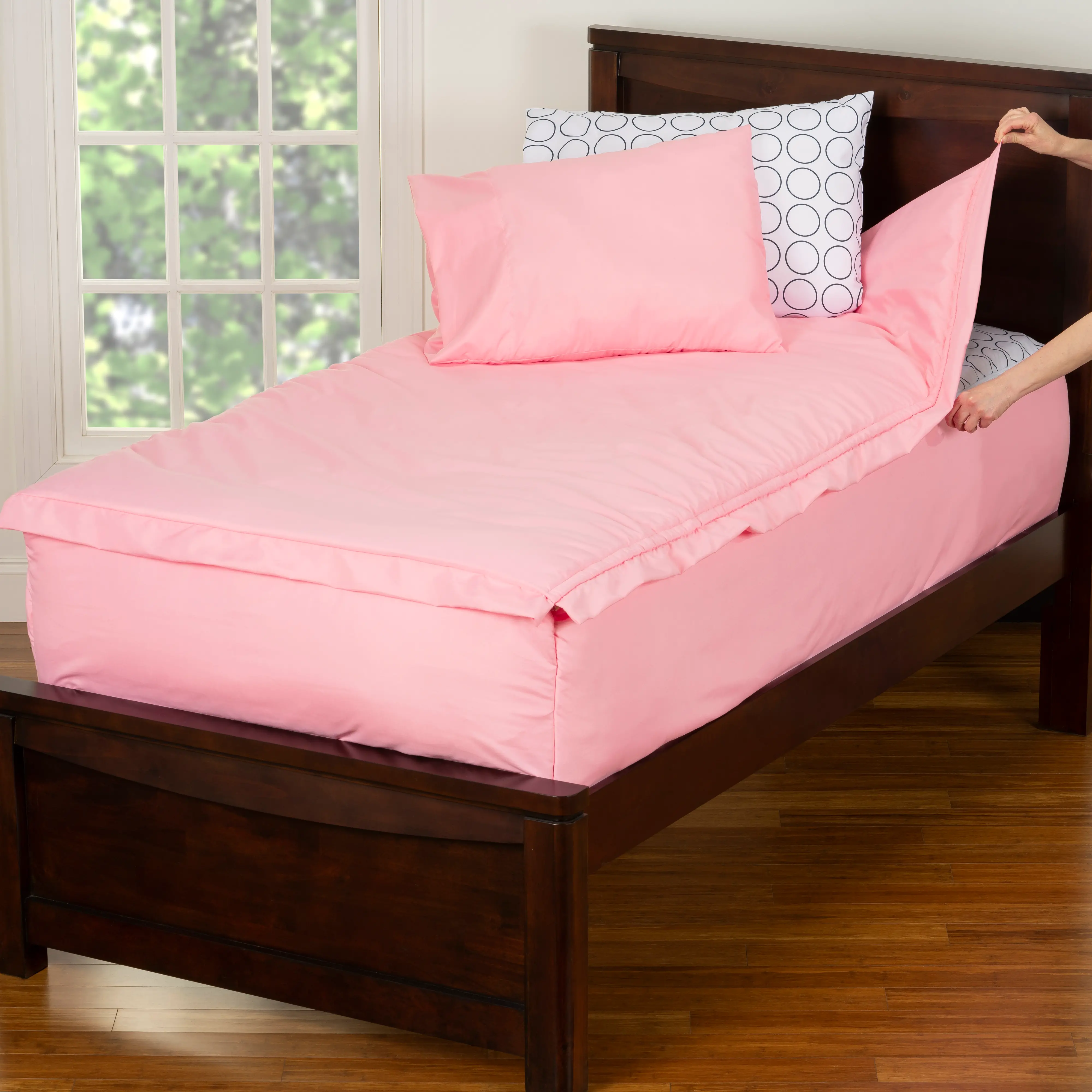 Pink and White Full 5 Piece Tickle Me Bunkie Deluxe Bedding-3