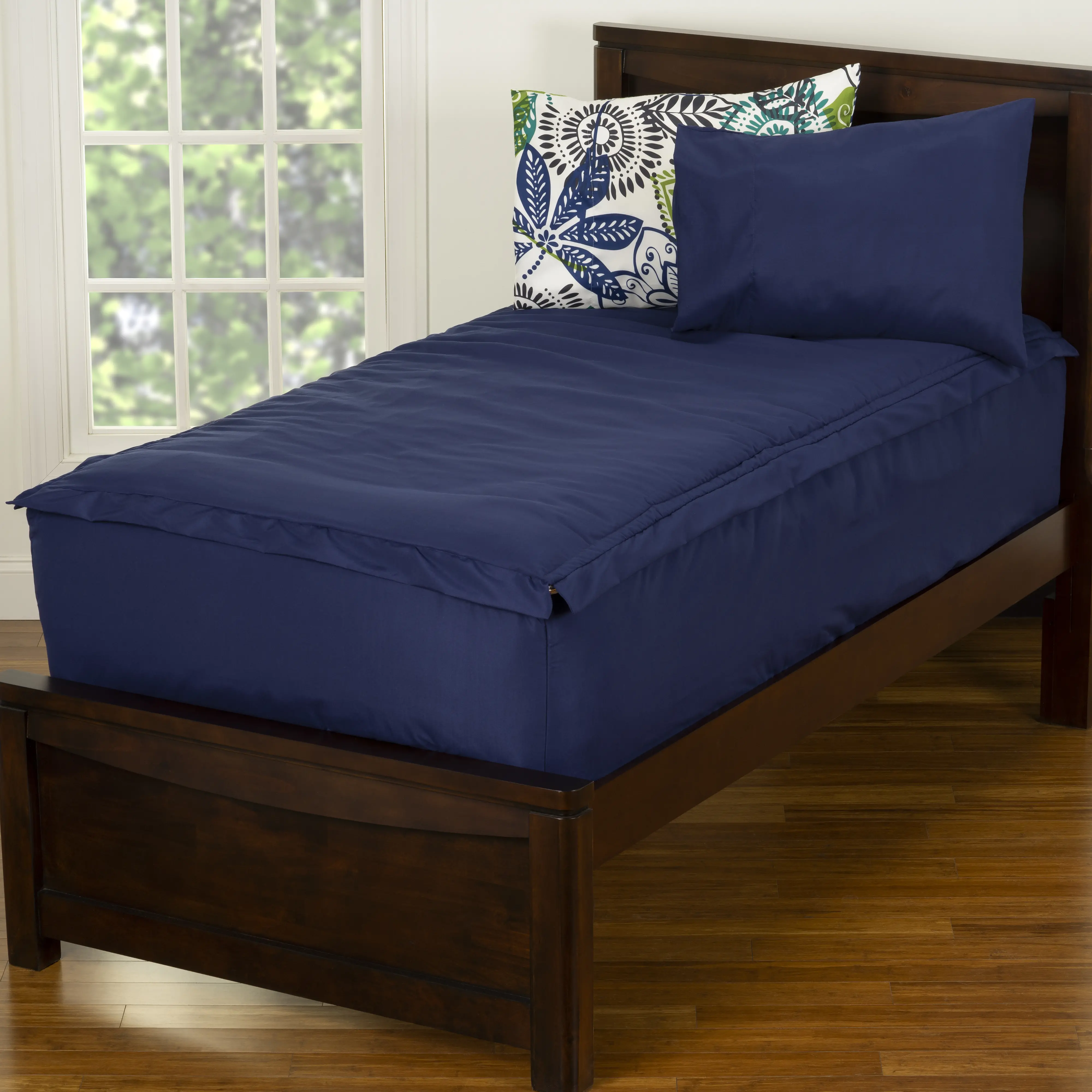 Navy Blue Full 5 Piece Midnight Oasis Bunkie Deluxe Bedding-1