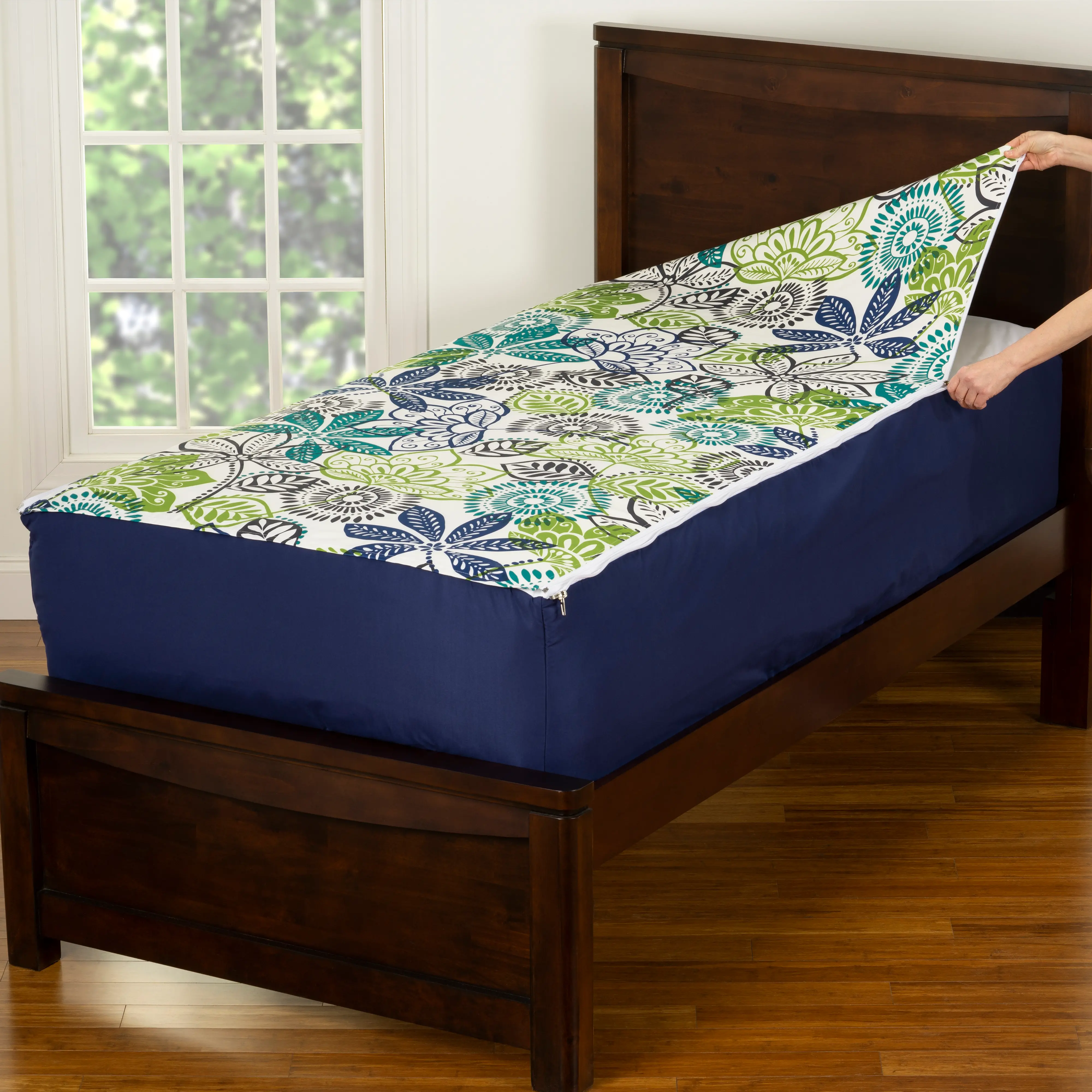 Navy Blue Full 5 Piece Midnight Oasis Bunkie Deluxe Bedding-2
