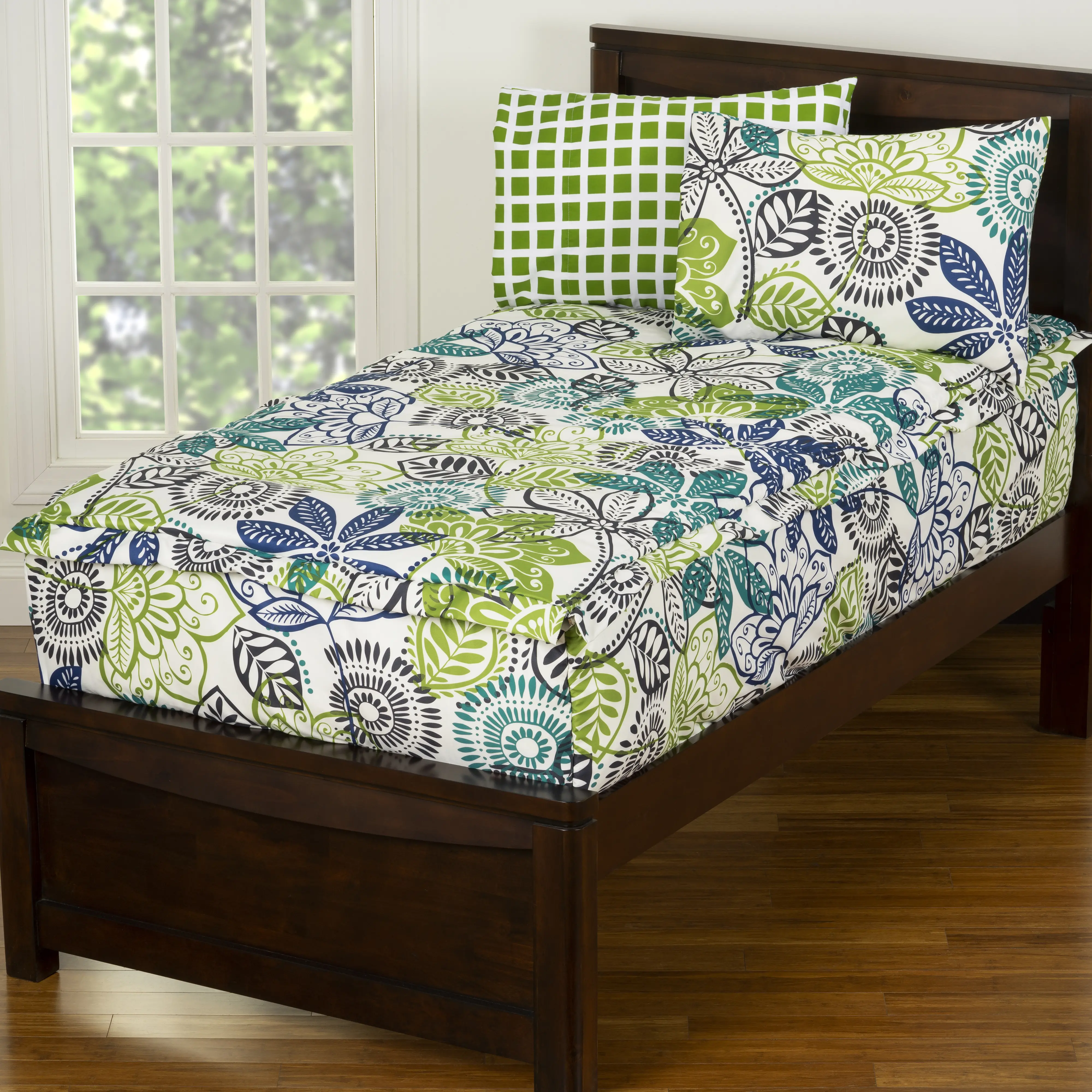 White, Green and Blue Full Tropical Retreat Bunkie Deluxe Bedding-4