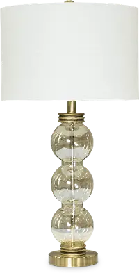 29 Inch Bubble Glass Table Lamp with Antique Brass Details
