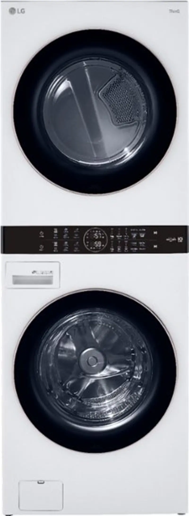 LG WashTower with Center Control 4.5 cu. ft. Washer and 7.4 cu. ft. Electric Dryer - White