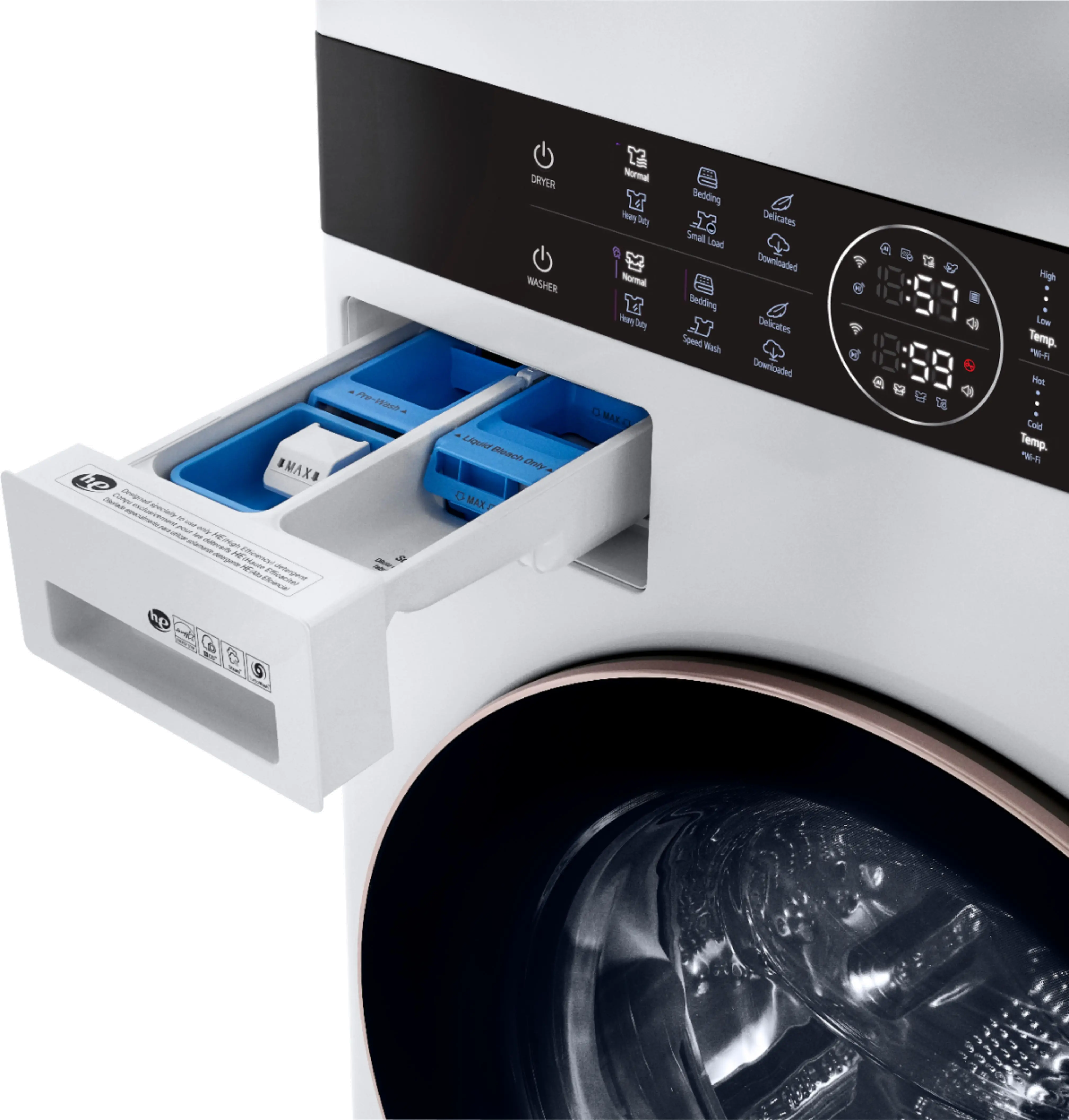 WKE100HWA LG WashTower with Center Control 4.5 cu. ft. Washer and 7.4 cu. ft. Electric Dryer - White-6